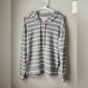 CHASER Gray Striped Hoodie Sweater size S